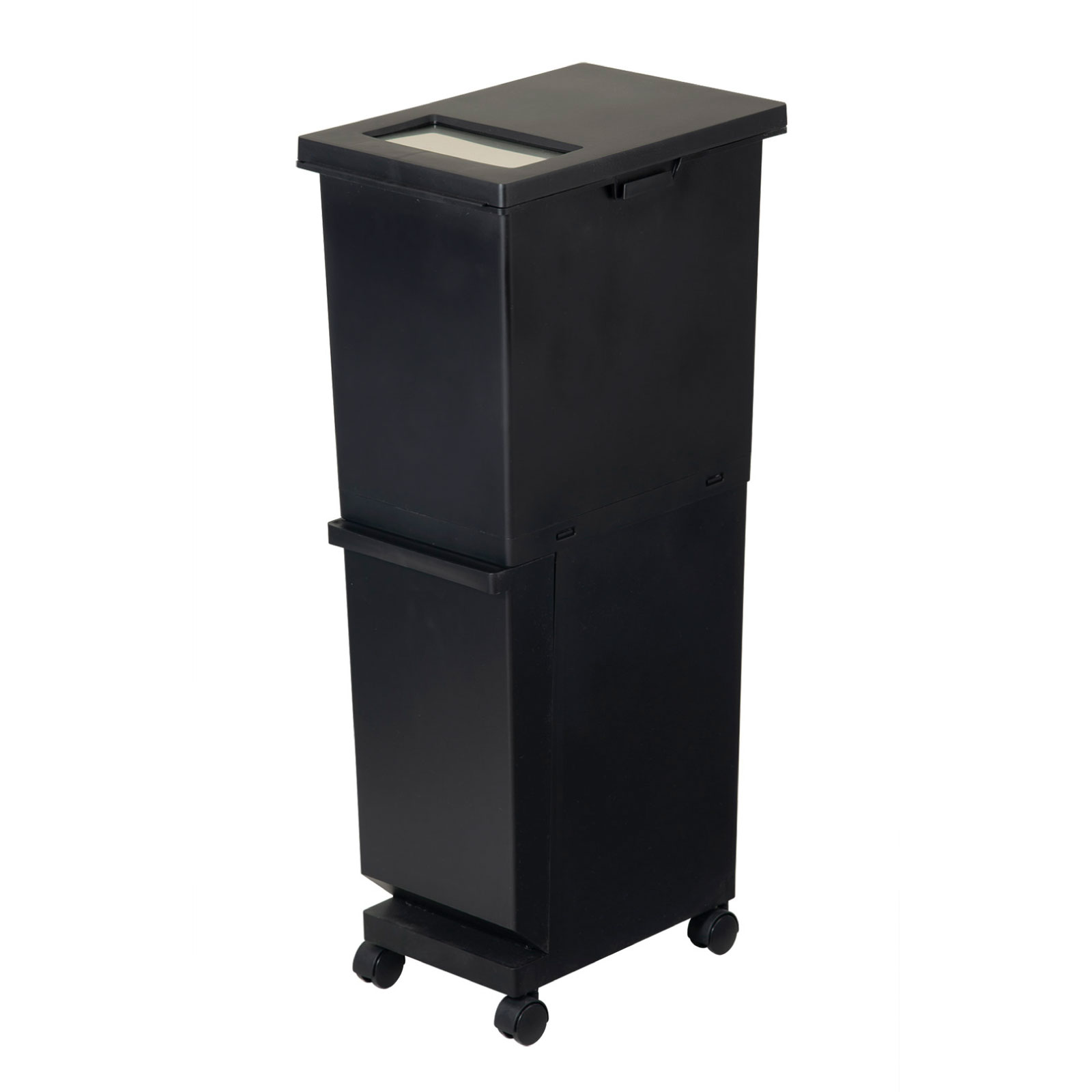 ゴミ箱 55リットル おしゃれ 蓋付き 分別 2段 ごみ箱 ダストボックス スリム キッチン リビング ダストワゴン キャスター付き | 東谷 | 02