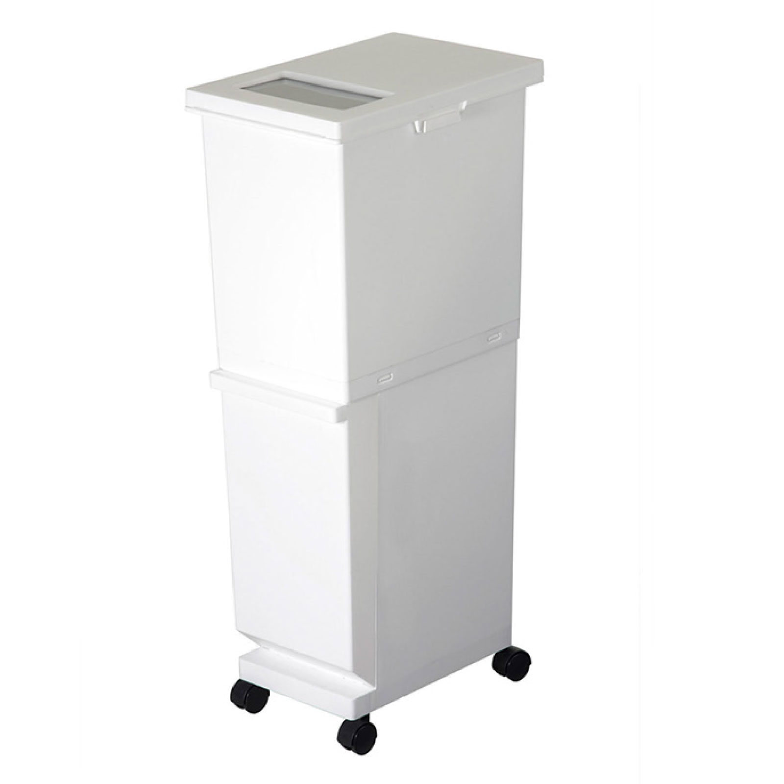 ゴミ箱 55リットル おしゃれ 蓋付き 分別 2段 ごみ箱 ダストボックス スリム キッチン リビング ダストワゴン キャスター付き | 東谷 | 01