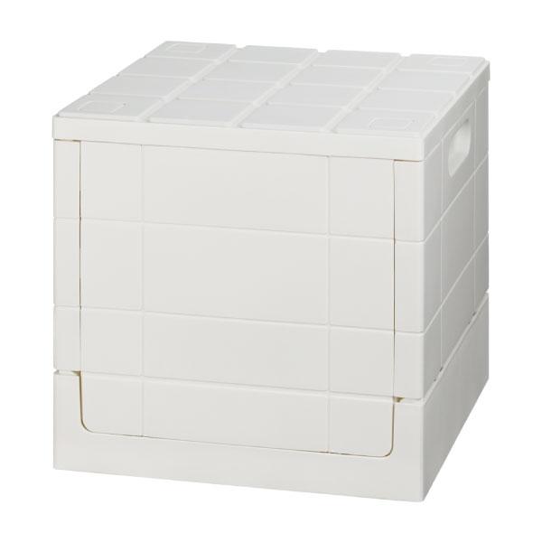 収納ボックス 不透明 20L 正方形 立方体 四角 折りたたみ 積み重ね 蓋あり コンテナ 幅30 ブロック 収納スツール 国産 日本製 衣類収納 クローゼット 玄関 椅子 | 東谷 | 02