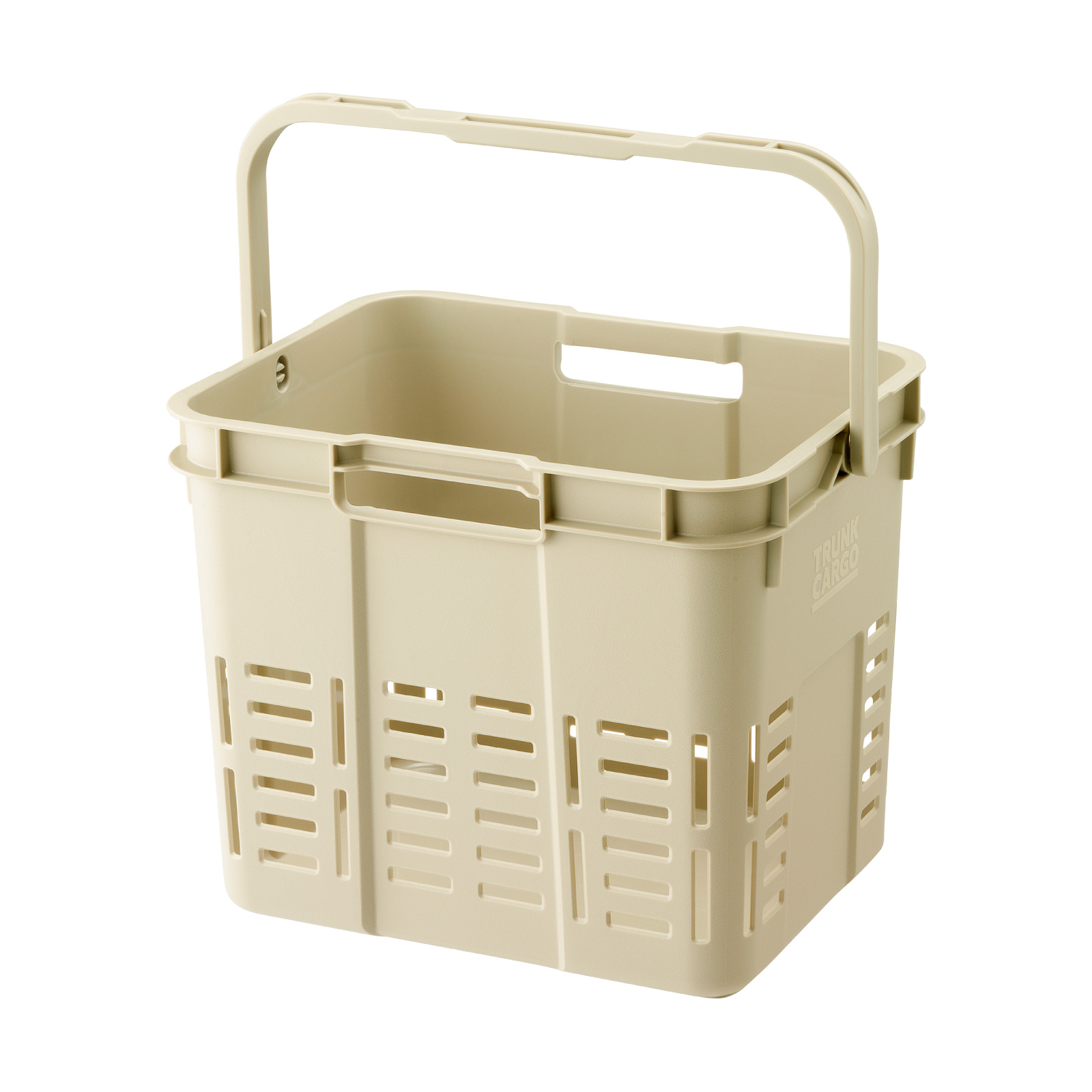 トランクカーゴ 16L 仕切り メッシュカーゴ カゴ 持ち手付き おしゃれ 丸洗い 小物入れ 積み重ね可能 収納バスケット グリーン ハンドル アウトドア キャンプ | 東谷 | 01