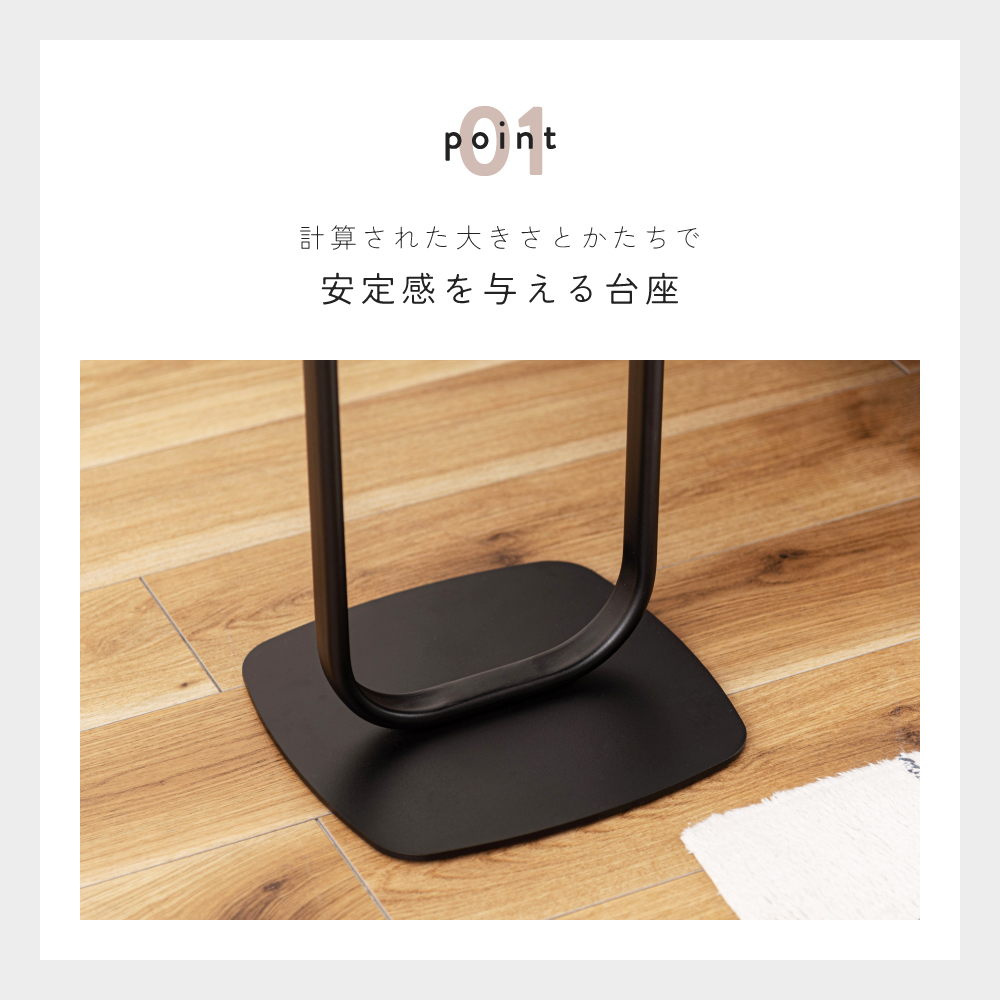 東谷 サイドテーブル おしゃれ 40×40 ベッドサイド 角丸 北欧 木目 黒