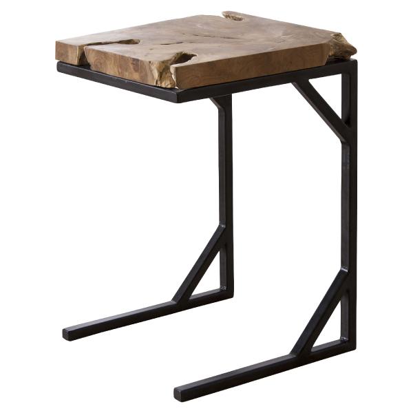 サイドテーブル おしゃれ  コの字 木製 無垢材 天然木｜maisonplus｜02