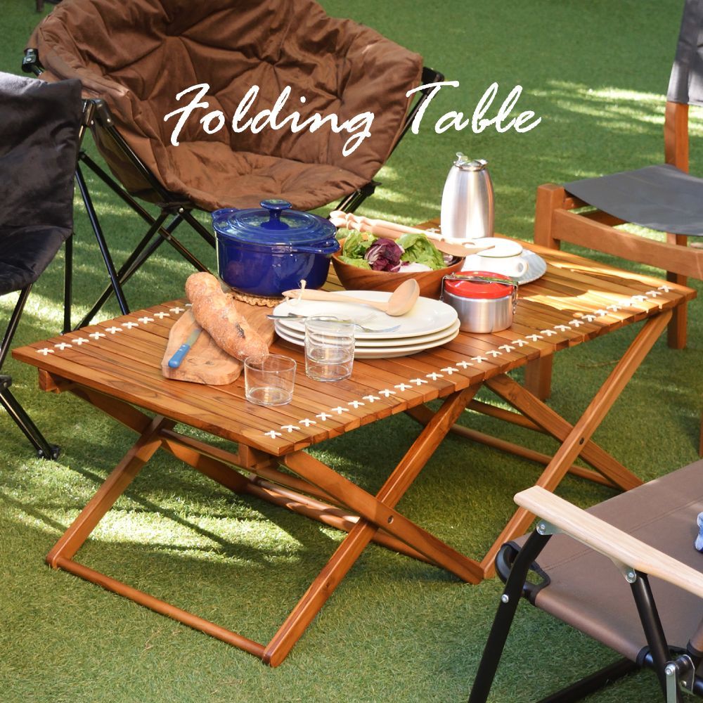 東谷 アウトドアテーブル テーブル 折りたたみ 木製 110cm ロール 天板