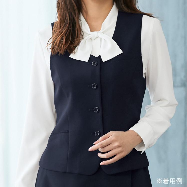アンジョア レディース ベスト オールシーズン オフィス  ストレッチ 無地 事務服 制服 定番 接客 ユニフォーム ノーマル ジョア 11410 ブラック ネイビー ジョア アンジョア レディース ベスト オールシーズン オフィス