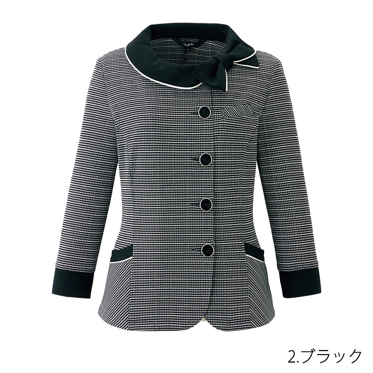 アンジョア レディース オールシーズン 長袖 オーバーブラウス シャツ リボン ライトジャケット オフィス ユニフォーム 制服 通勤 接客 事務服 OL ジョア 26607 ジョア アンジョア レディース オールシーズン 長袖 オーバー