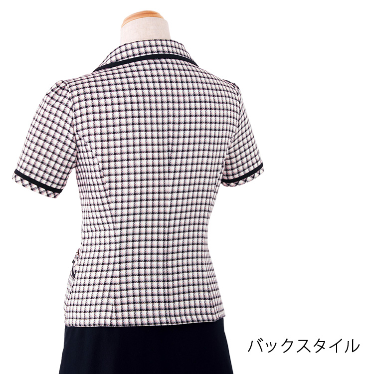 アンジョア レディース 春夏 半袖 オーバーブラウス チェック ライトジャケット オフィス ユニフォーム 制服 接客 通勤 事務服 OL きれい ジョア 26145 enjoie 楽天市場】アンジョア レディース 半袖 オーバーブラウス 春夏