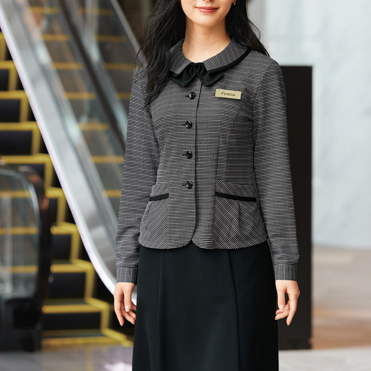 アンジョア レディース 長袖 オーバーブラウス シャツ リボン オールシーズン ライトジャケット オフィス ユニフォーム 制服 接客 通勤 事務服 OL ジョア 26505 ジョア アンジョア レディース 長袖 オーバーブラウス シャツ