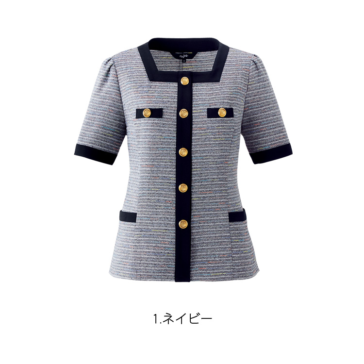 アンジョア レディース 春夏 半袖 チェック オーバーブラウス シャツ  ソフトジャケット オフィス ユニフォーム 制服 接客 事務服 OL かわいい ジョア 26720 ジョア アンジョア レディース 春夏 半袖 チェック オーバー