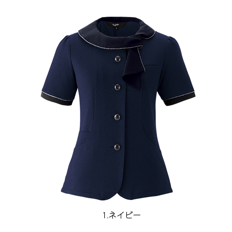 アンジョア 制服 ジャケット 15号 新品 タグ無し ネイビー オーバーブラウス EN JOIE(アンジョア)オーバーブラウス(事務服)を通販