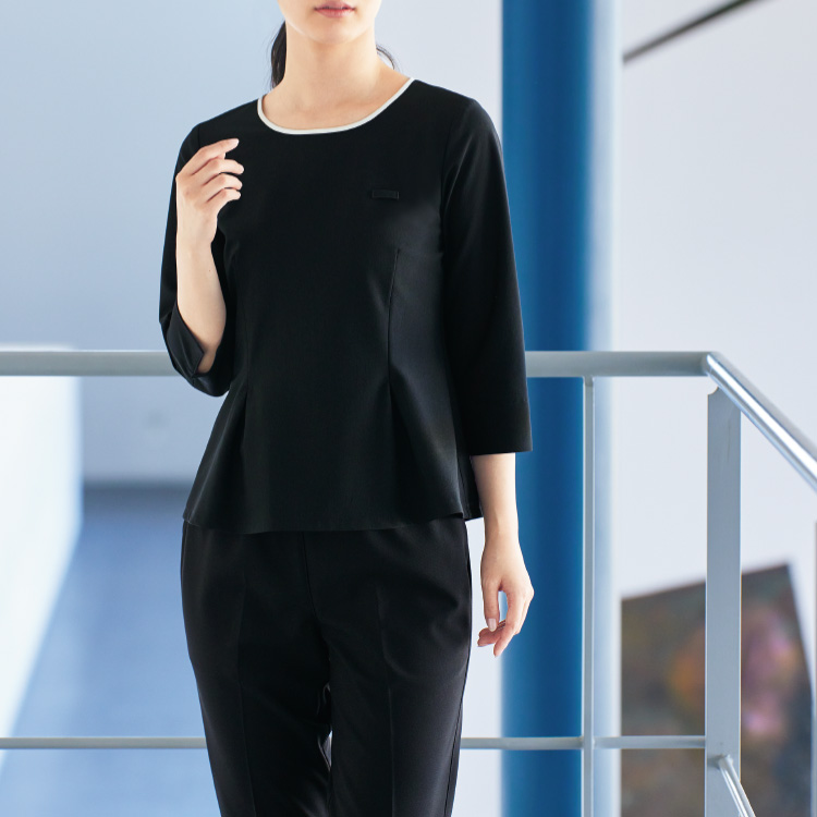 ☆ enjoie オールシーズン 七分袖 ストレッチ フォーマル 上品 事務服 01150-c.jpg
