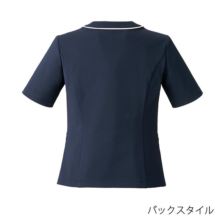 レディース 春夏 オールシーズン 七分袖 ブラウス ストレッチ 無地 事務服 接客 受付 クリニック オフィス 清涼 吸水速乾 ブルー ネイビー ボンオフィス BCB4102 ボンマックス（ユニフォーム） レディース 春夏 オールシーズン
