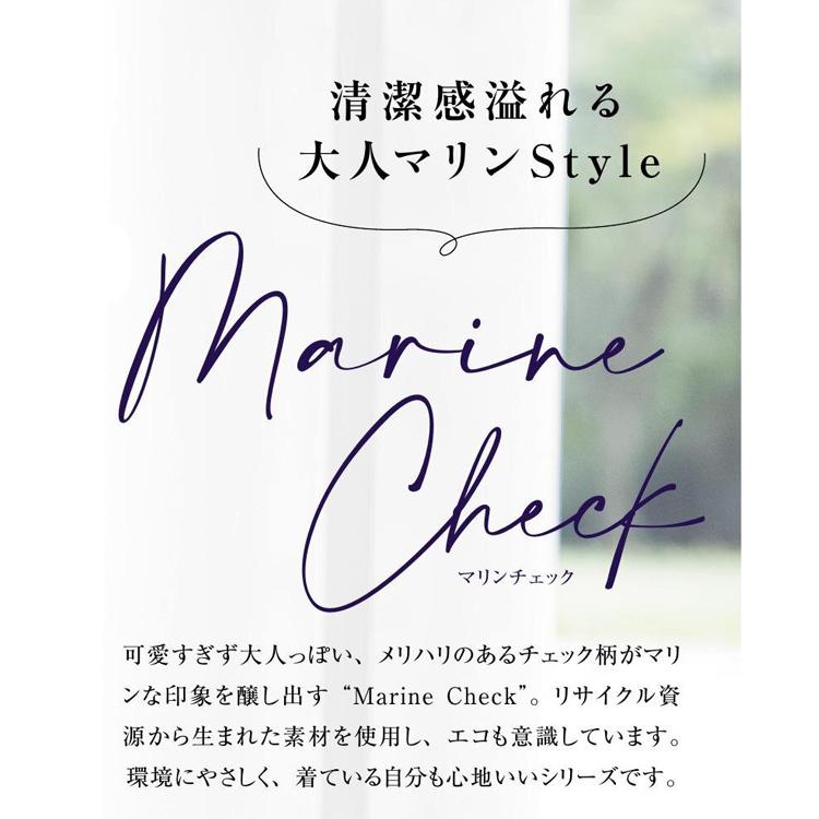 レディース 半袖 オーバーブラウス 春夏 定番 ノーカラー リボン ポリジン ネイビー ブルー チェック オフィス 事務服 制服 通勤 ボンオフィス BCJ0711 接客 ボンマックス（ユニフォーム） レディース 半袖 オーバー