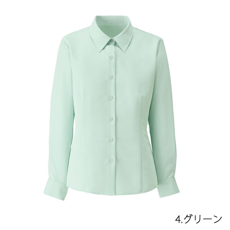 レディース 長袖ブラウス ベーシック ブラウス ナノファイン 抗菌 防臭 制菌加工 オフィスシャツ Yシャツ ストライプ 事務服 就活 ボンオフィス RB4165 ボンマックス（ユニフォーム） レディース 長袖ブラウス