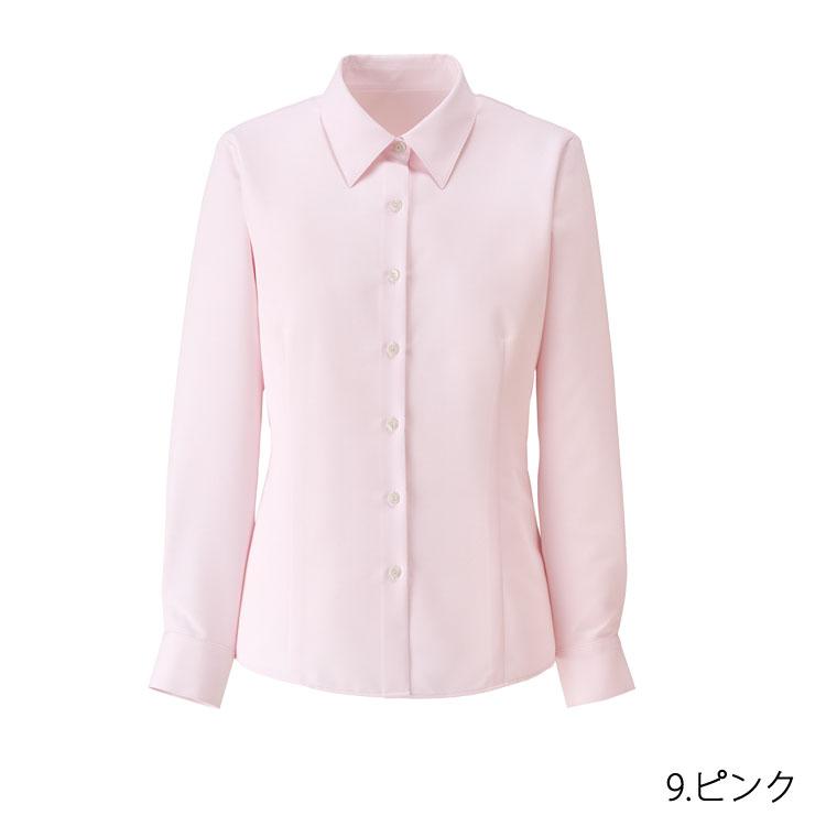 レディース 長袖ブラウス ベーシック ブラウス ナノファイン 抗菌 防臭 制菌加工 オフィスシャツ Yシャツ ストライプ 事務服 就活 ボンオフィス RB4165 ボンマックス（ユニフォーム） レディース 長袖ブラウス