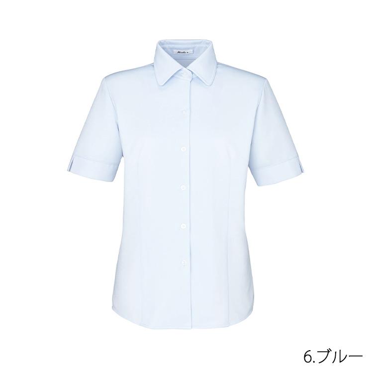 レディース 半袖 リボン付き 2way ニットブラウス 吸汗速乾 オフィスシャツ Yシャツ 事務服 就活 リクルート 面接 フォーマル ポリジン加工 ボンオフィス RB4565 ボンマックス（ユニフォーム） レディース 半袖 リボン付き 2way