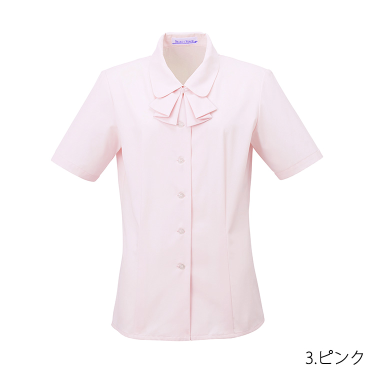 MIKATA レディース SR加工 防汚加工 長袖 ブラウス オールシーズン オフィス 吸汗速乾 透け防止 UVカット 無地 制服 事務服 ミカタ E1801シャツ シンプル MIKATA レディース SR加工 防汚加工 リボン付 半袖 ブラウス