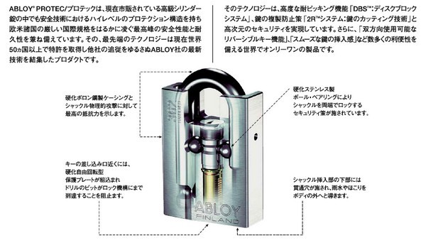 鍵 交換 最新型アブロイ(ABLOY)南京錠 PROTECシリーズ : pl321-20 : 鍵