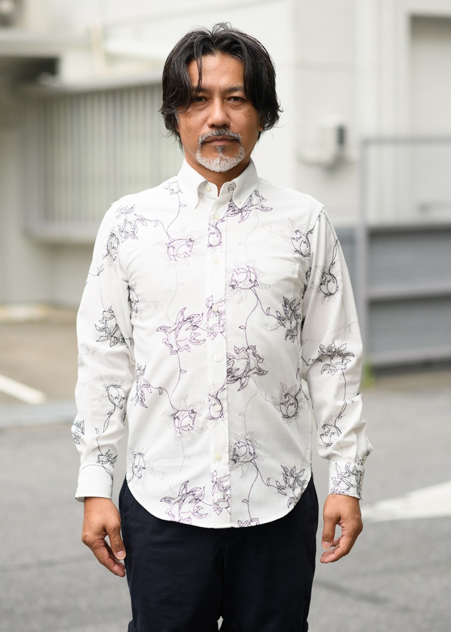 MAJUN マジュン 花柄 BDシャツ かしゆり L トップス