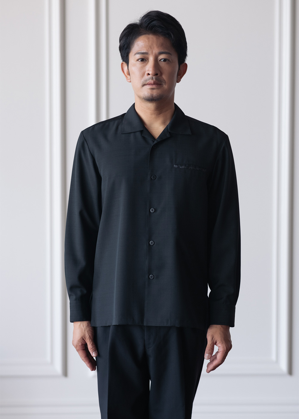 かりゆしウェア アロハシャツ かりゆし 結婚式 MAJUN マジュン 燕に牡丹 L/S（開襟）