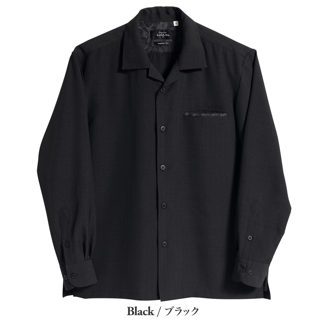 かりゆしウェア アロハシャツ かりゆし 結婚式 MAJUN マジュン 燕に牡丹 L/S（開襟）
