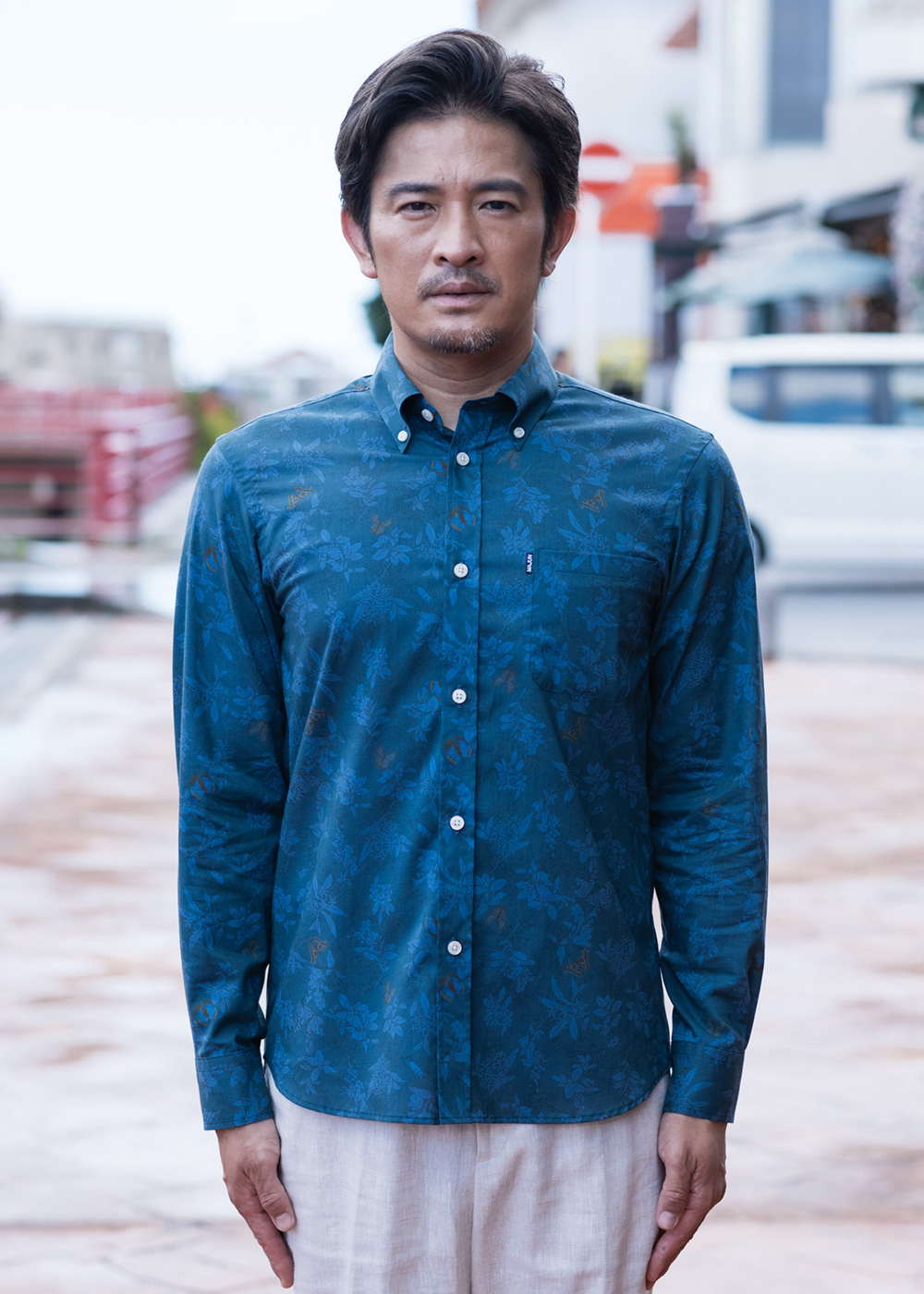 men's Haberu かりゆしウェアＬサイズ　アロハシャツ沖縄 JM0202936> かりゆしウェア メンズボタンダウンシャツ（029）全3
