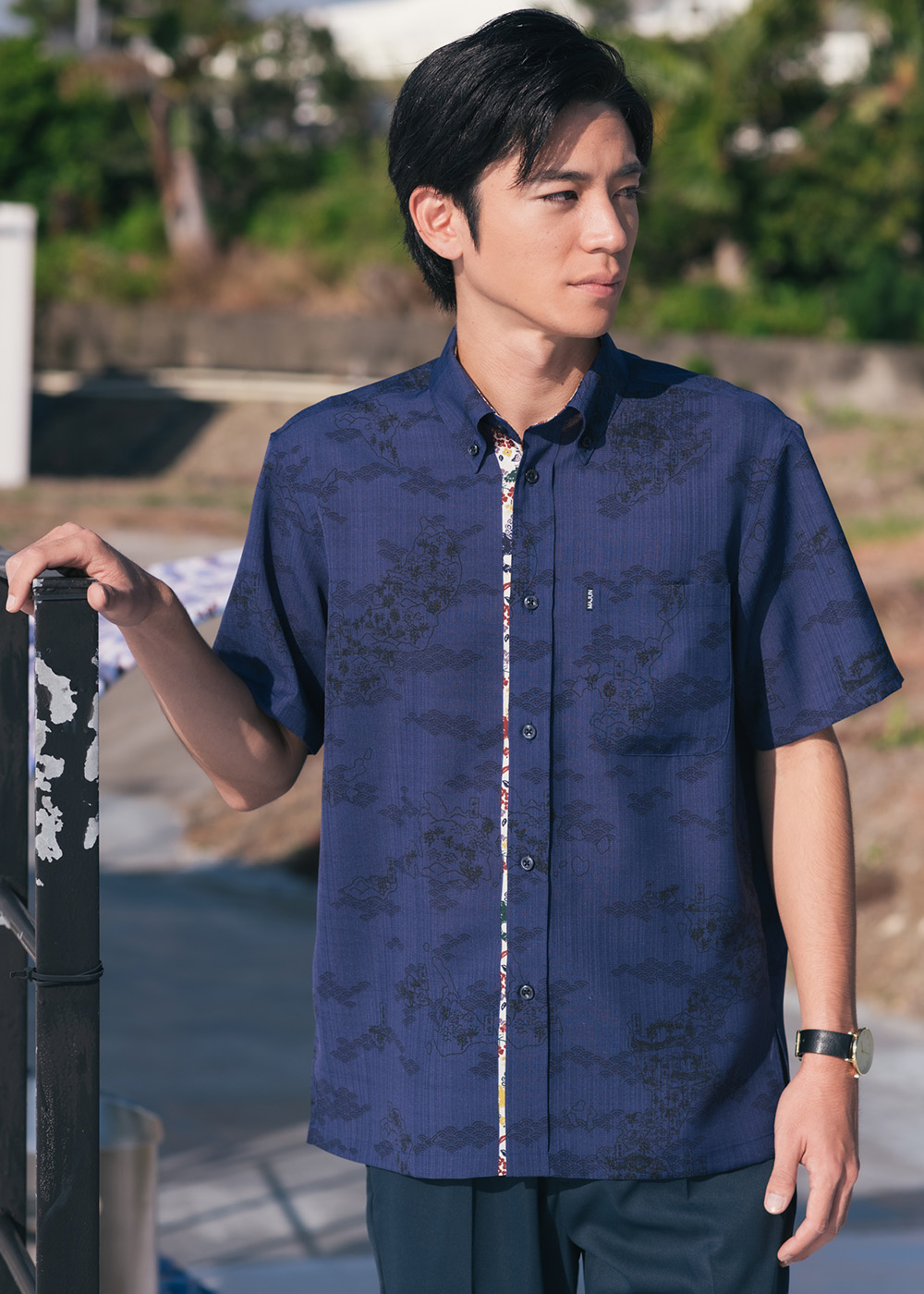 かりゆしウェア アロハシャツ かりゆし 結婚式 MAJUN マジュン 琉球列島絵図