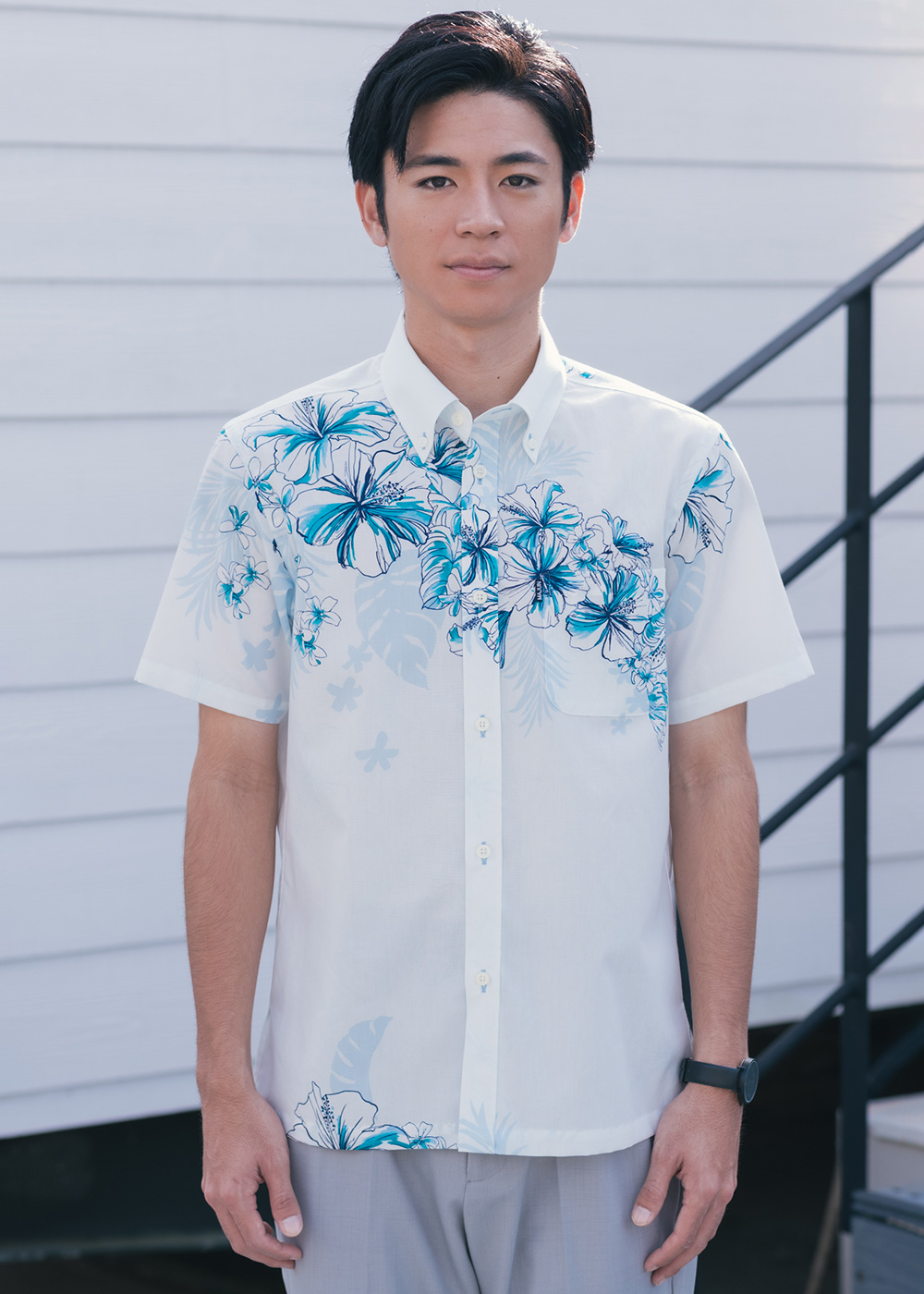 かりゆしウェア アロハシャツ かりゆし 結婚式 MAJUN マジュン クリスタリアハイビ