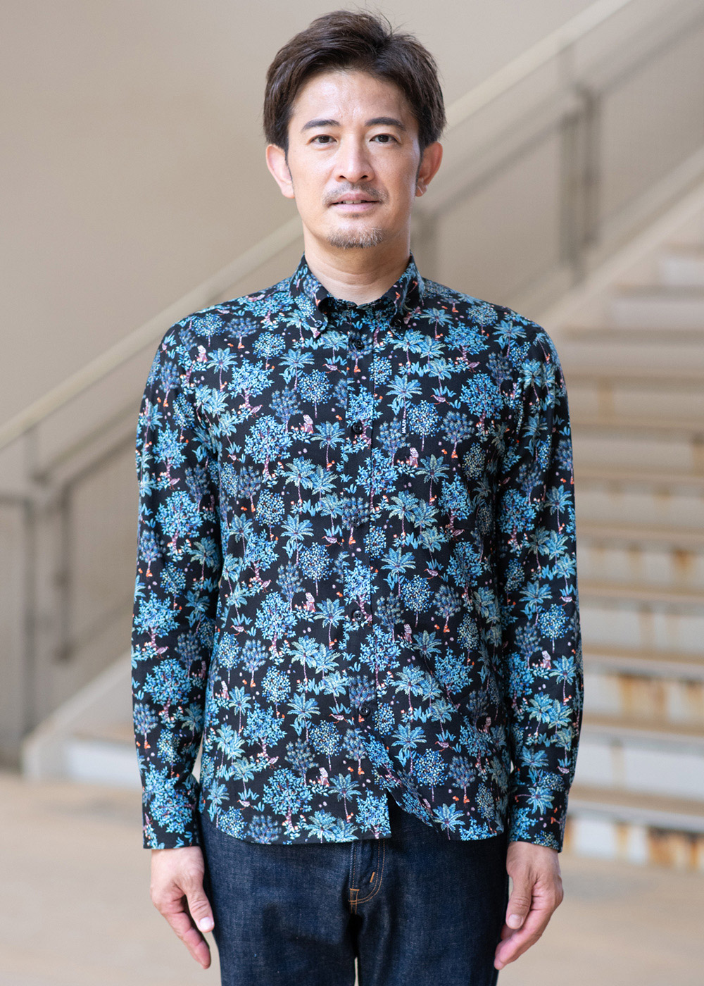 かりゆしウェア アロハシャツ かりゆし 結婚式 MAJUN マジュン ジャングルプローラー L/S