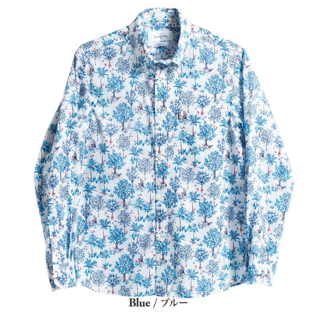 かりゆしウェア アロハシャツ かりゆし 結婚式 MAJUN マジュン ジャングルプローラー L/S
