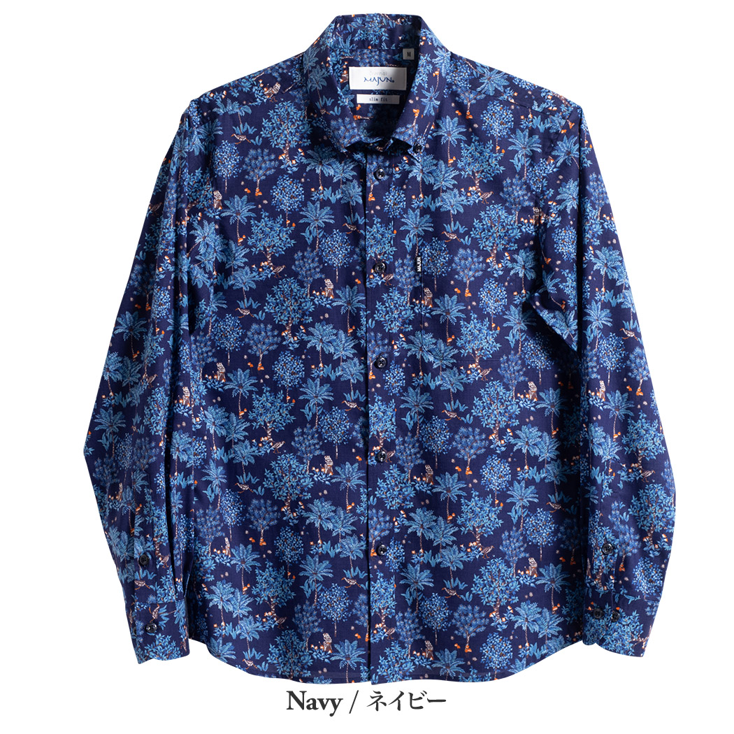 かりゆしウェア アロハシャツ かりゆし 結婚式 MAJUN マジュン ジャングルプローラー L/S