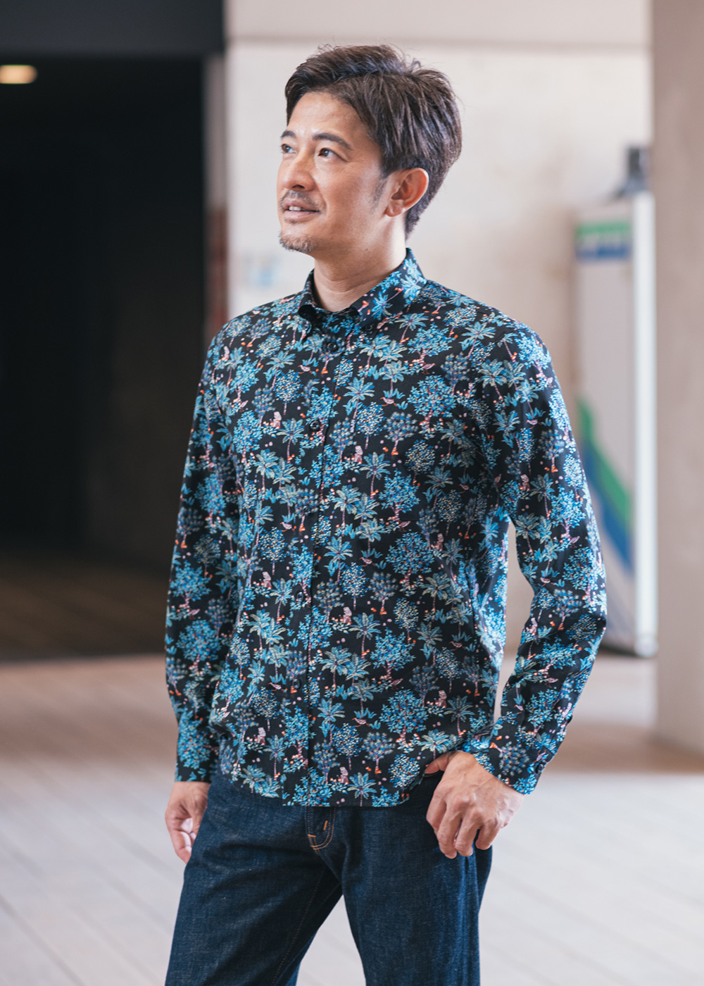 かりゆしウェア アロハシャツ かりゆし 結婚式 MAJUN マジュン ジャングルプローラー L/S