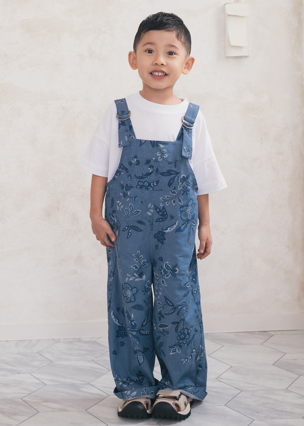 かりゆしウェア アロハシャツ かりゆし 結婚式 MAJUN マジュン 琉球更紗デニム（キッズサロペット）