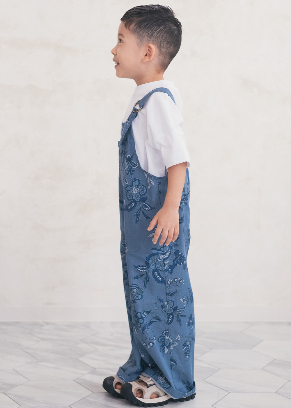 かりゆしウェア アロハシャツ かりゆし 結婚式 MAJUN マジュン 琉球更紗デニム（キッズサロペット）