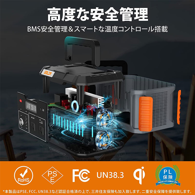 ポータブル電源　バッテリー　蓄電池「新品未開封」PSE認証済 明誠 ポータブル電源 大容量48000mAh/178Wh 家庭用蓄電池 非常用