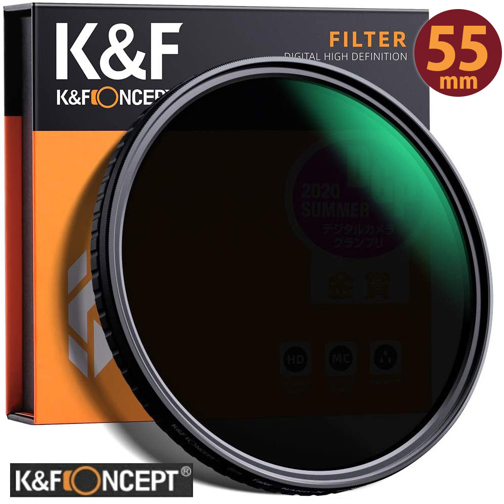 レンズフィルター K&F Concept NDフィルター 49mm 可変式 ND2-ND32 減
