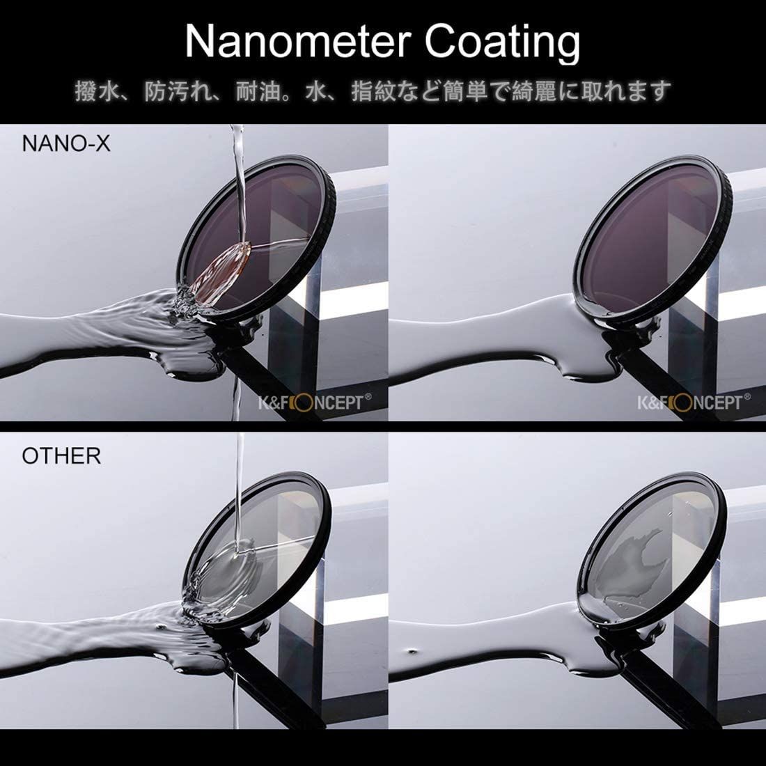 67mm ND2-ND32 K&F 可変　NDフィルター  X状ムラなし 67mm 可変ND2-ND32 フィルター & 拡散 ブラックミストフィルター