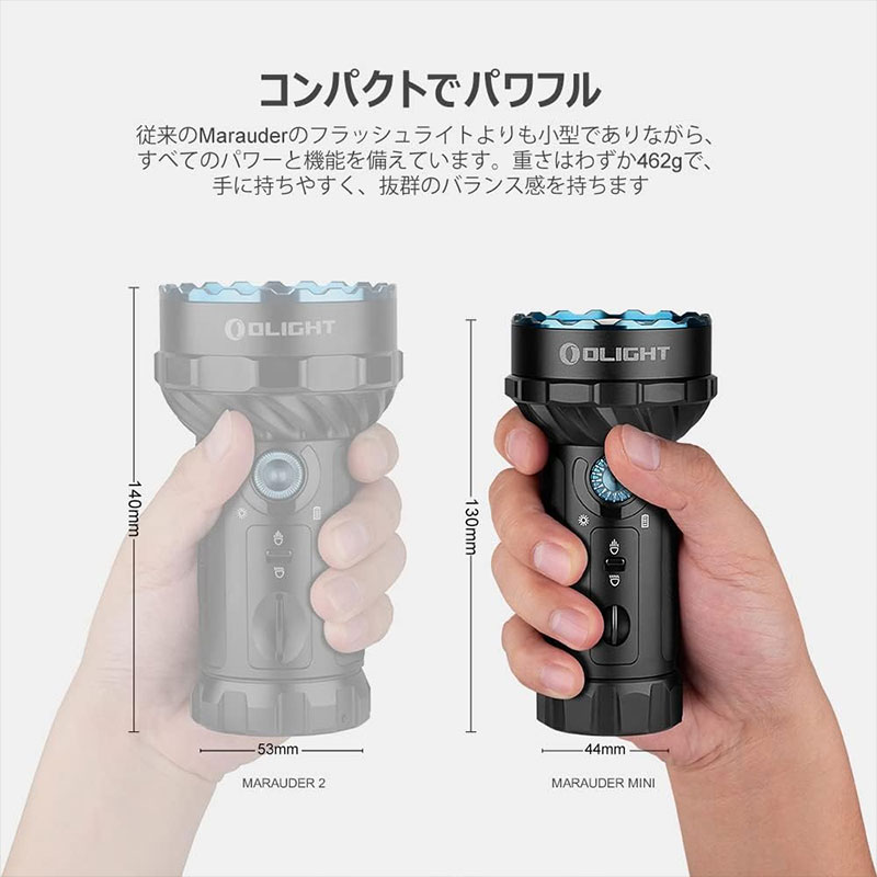 OLIGHT オーライト Marauder MINI 懐中電灯 ledフラッシュライト 強力 最強 ハンディライト 7000ルーメン 射程600M  43.5Hランタイム 充電式 LEDライト : ol-marauder-mini : makana mall - 通販 - Yahoo!ショッピング