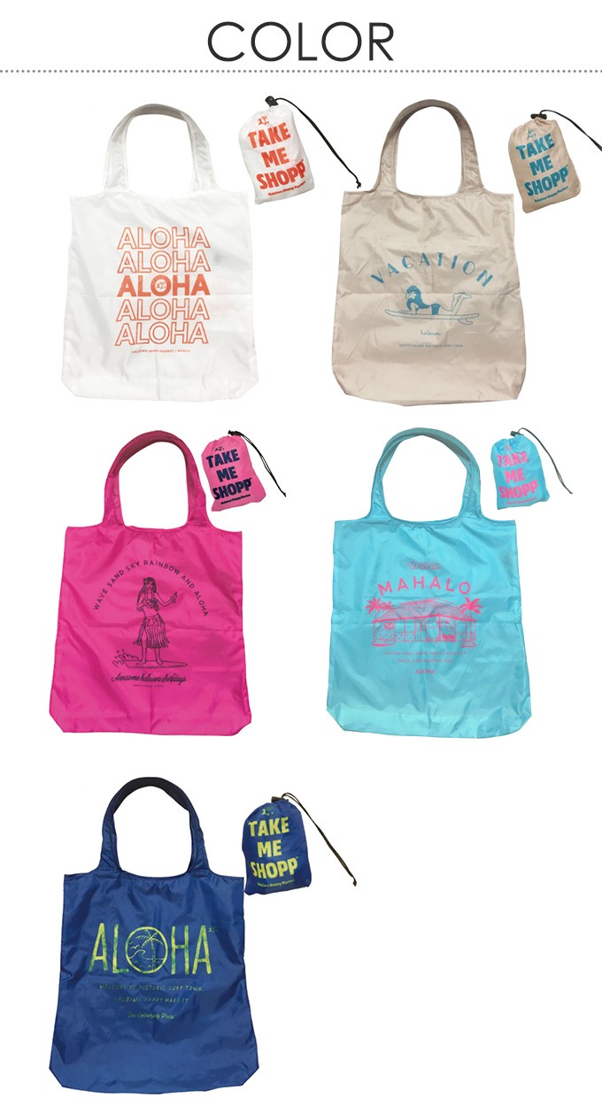 エコバッグ 人気 おしゃれ ハワイアン 雑貨 バック ハッピー ハレイワ