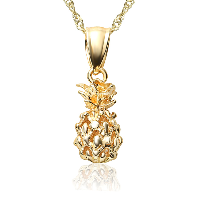ハワイアンジュエリー ペンダントトップのみ 14金 パイナップル ハワイアンジュエリーネックレス ゴールド ペンダントトップ ヘッド