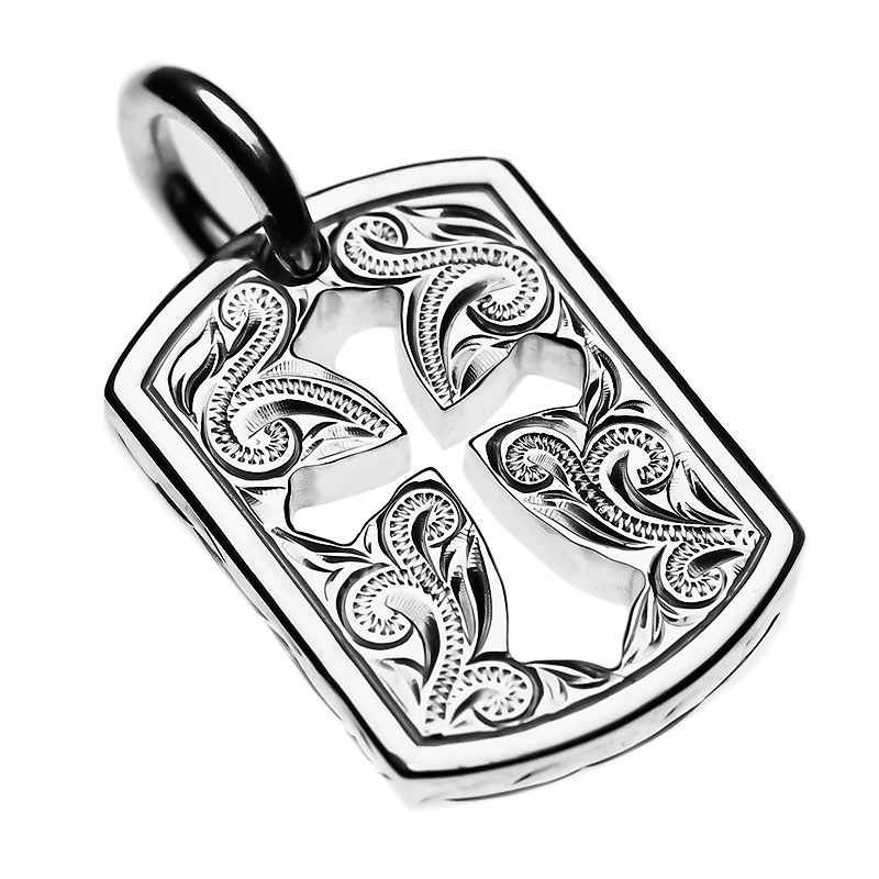 Lono LONO クロス プレート ペンダント PC025B スクロール 波 ロノ  