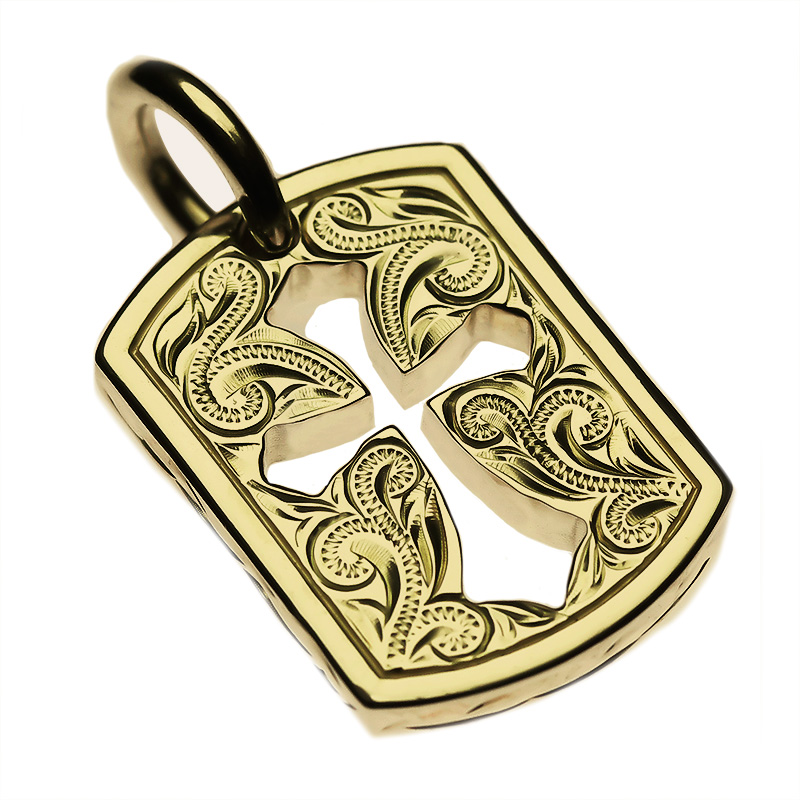 Lono LONO クロス プレート ペンダント PC025B スクロール 波 ロノ  