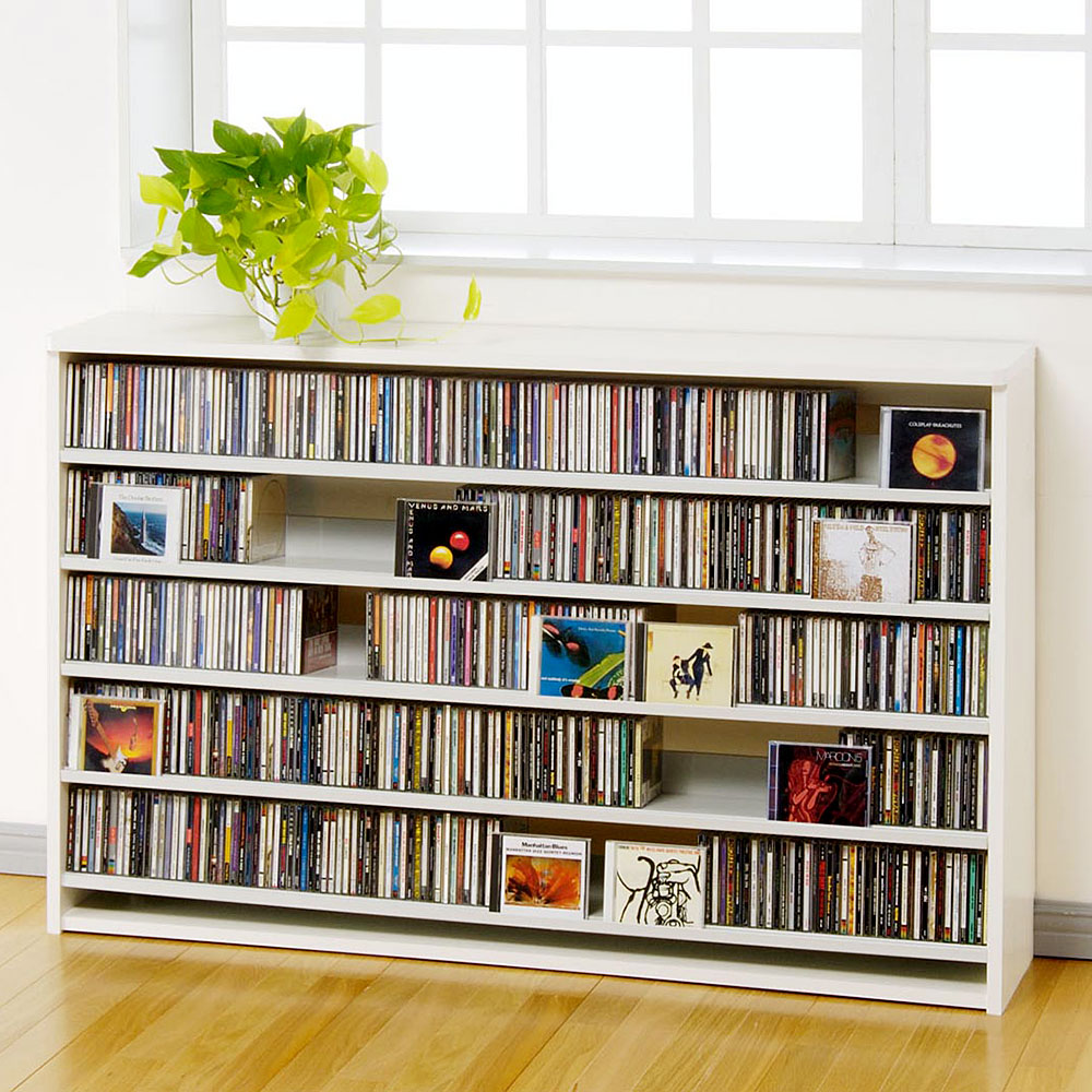 DVDラック 幅139.2×奥行26.5×高さ87cm 収納 自室 お片付け 本棚 棚 スリム シェルフ 日本製 ワイト ナチュラル ダークブラウン | 