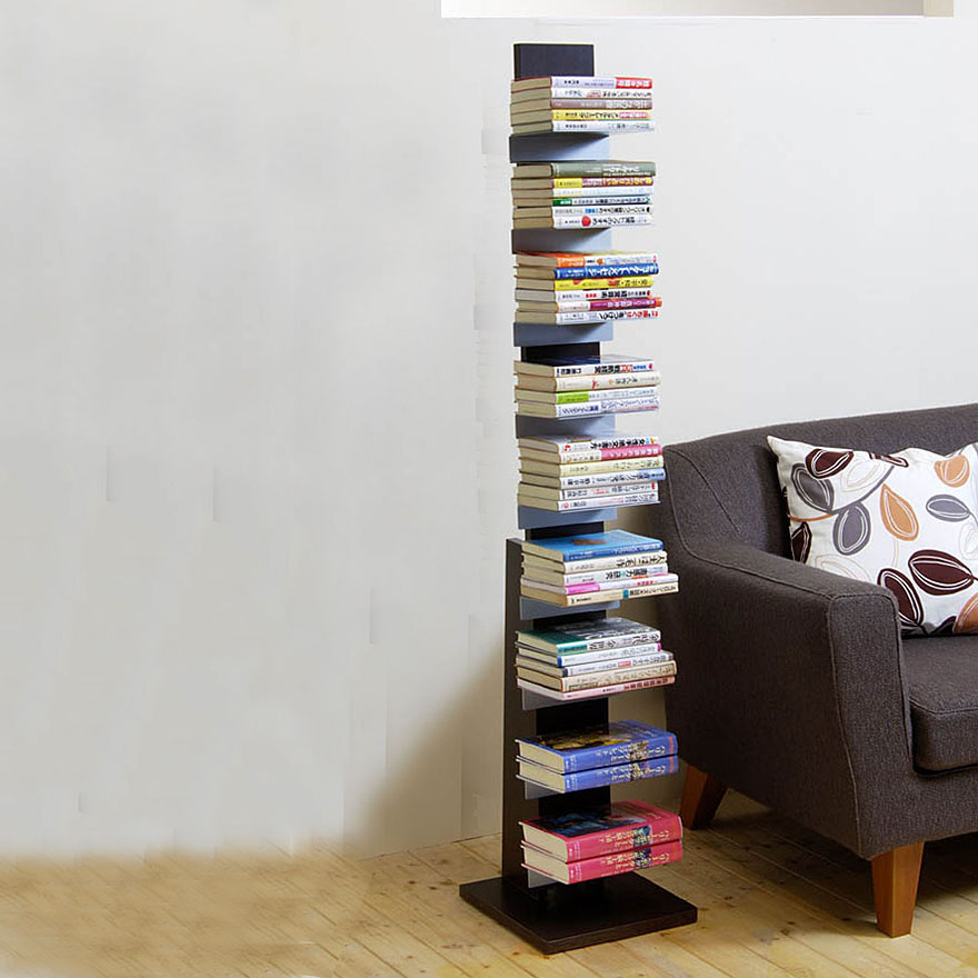 ブックラック 幅29.5×奥行29.5×高さ144cm 収納 インテリア 自室 お片付け 本棚 棚 スリム  タワーシェルフ 日本製 漫画 ラック | 