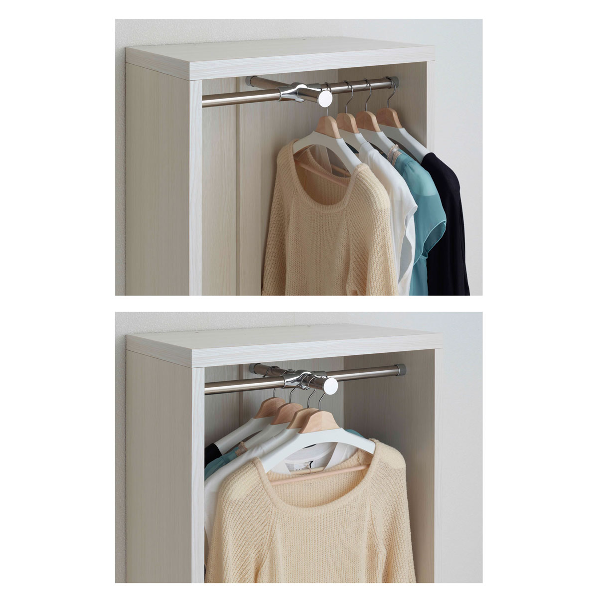 リビングシェルフ 幅60×高さ113.8cm 洋服収納 オープンタイプ リアルウォールナット ホワイトウッド LCD-60 LCS-60 壁面 収納 | フナモコ | 03