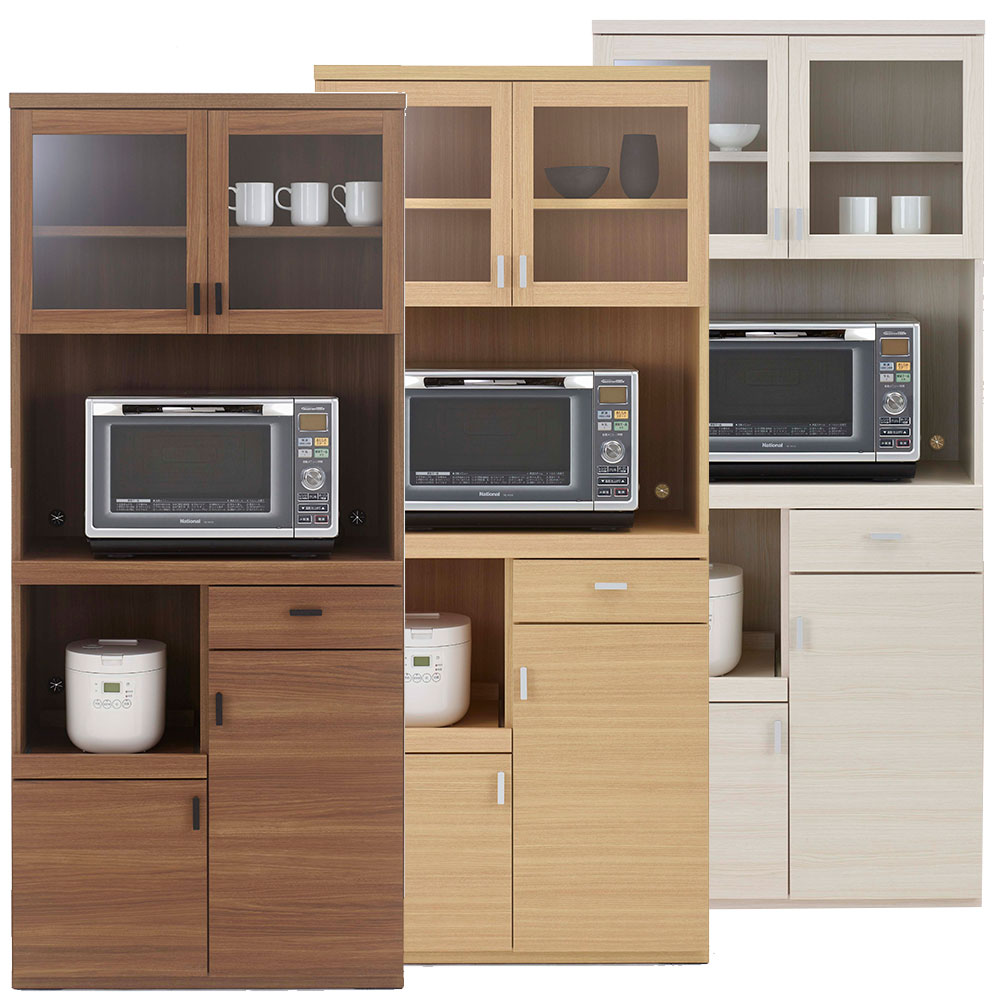 食器棚 キッチンボード 幅79.2×奥行44.5×高さ180cm ホワイトウッド エリーゼアッシュ リアルウォールナット SKA-81R SKS-81R SKD-81R | フナモコ