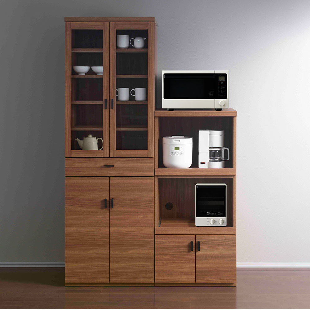 食器棚 キッチンボード 幅60.2×奥行44.5×高さ180cm ホワイトウッド エリーゼアッシュ リアルウォールナット SKA-60K SKS-60K SKD-60K | フナモコ | 03