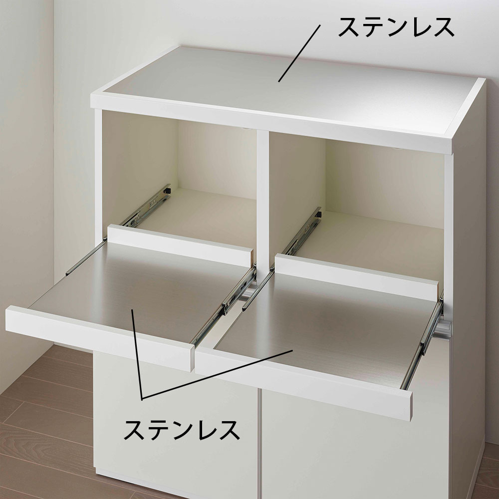 レンジ台 レンジカウンター キッチンカウンター 幅60.2×奥行44.5×高さ93.8cm STW-600 スーパーホワイト |  | 05