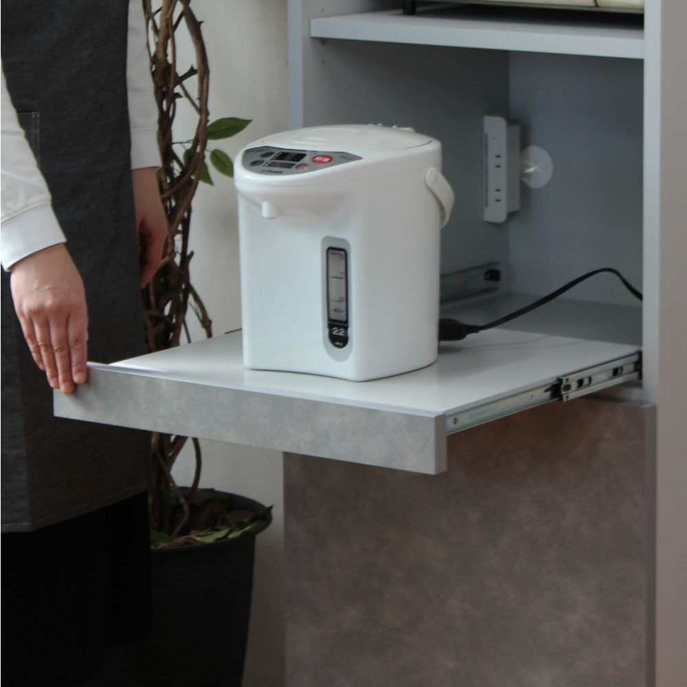 キッチンボード 完成品 コンパクト 軽家電ボード セミオーダー レンジボード 幅71〜80×奥行47×高さ180cm キッチン収納 日本製 |  | 05