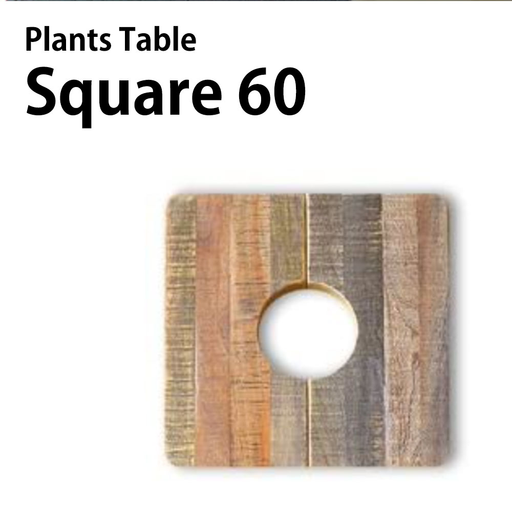 プランターテーブル プランツテーブル 観葉植物 テーブル 観葉植物 スクエア 正方形 チーク材 マンゴー材 60x60cm PLT-S60 植木鉢 プラントテーブル  無垢材 |  | 04