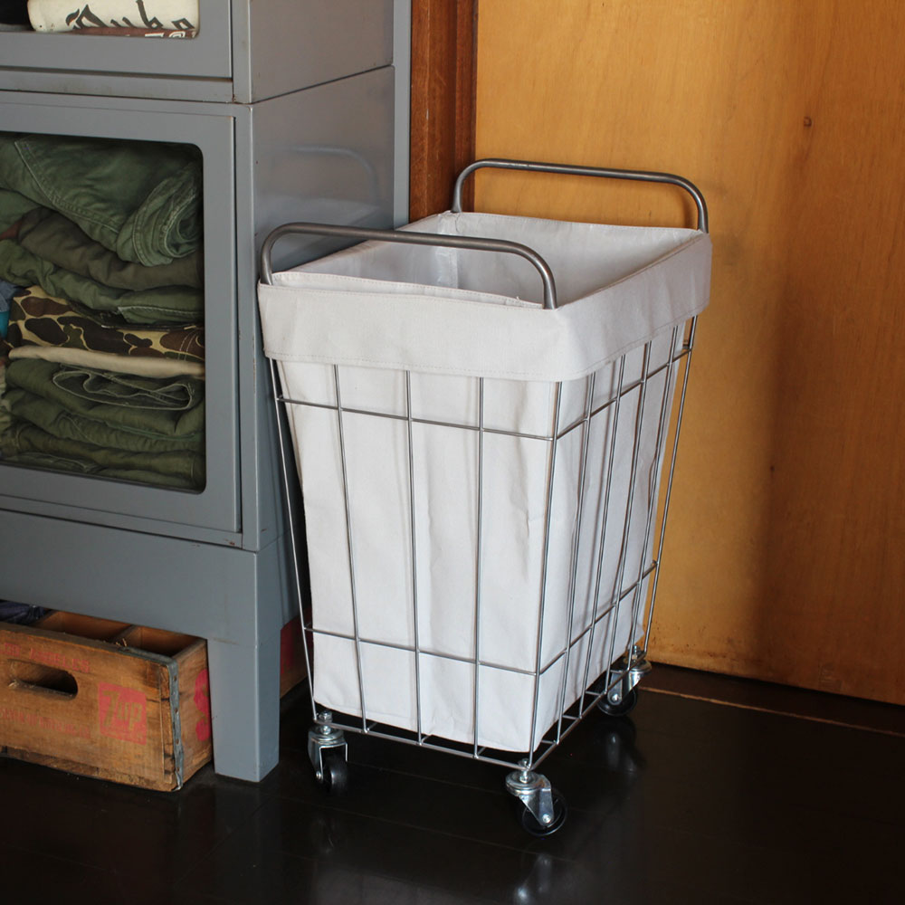 【在庫処分セール】ランドリーバスケット キャスター スリム WIRE ARTS & PRO ランドリー スクエア バスケット 45L キャスター付 メルクロス BRID |  | 01